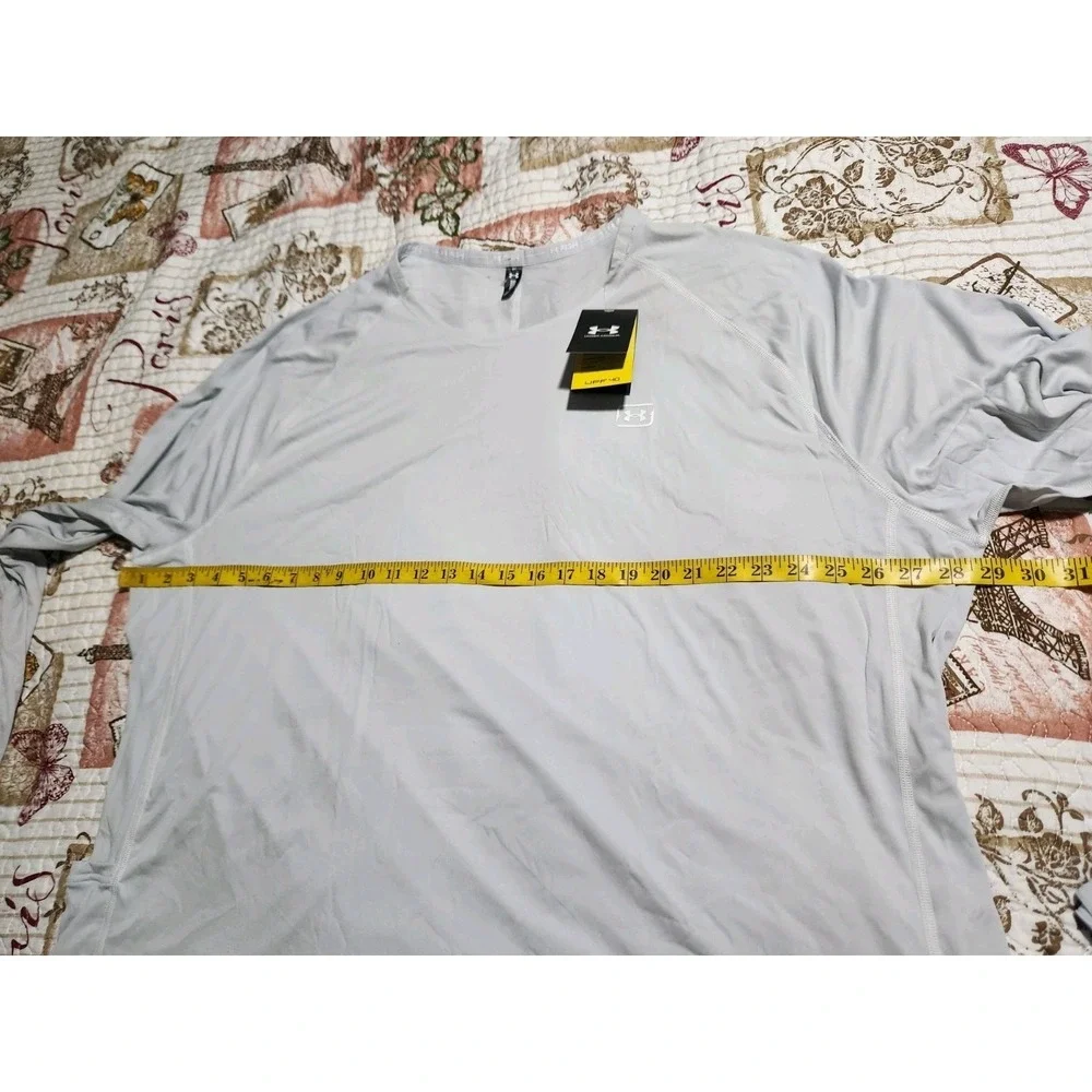 UNDER ARMOUR  Men's T-Shirt‎ Fish Elite Crew Long Sleeve UPF40 Gray Size 3XL